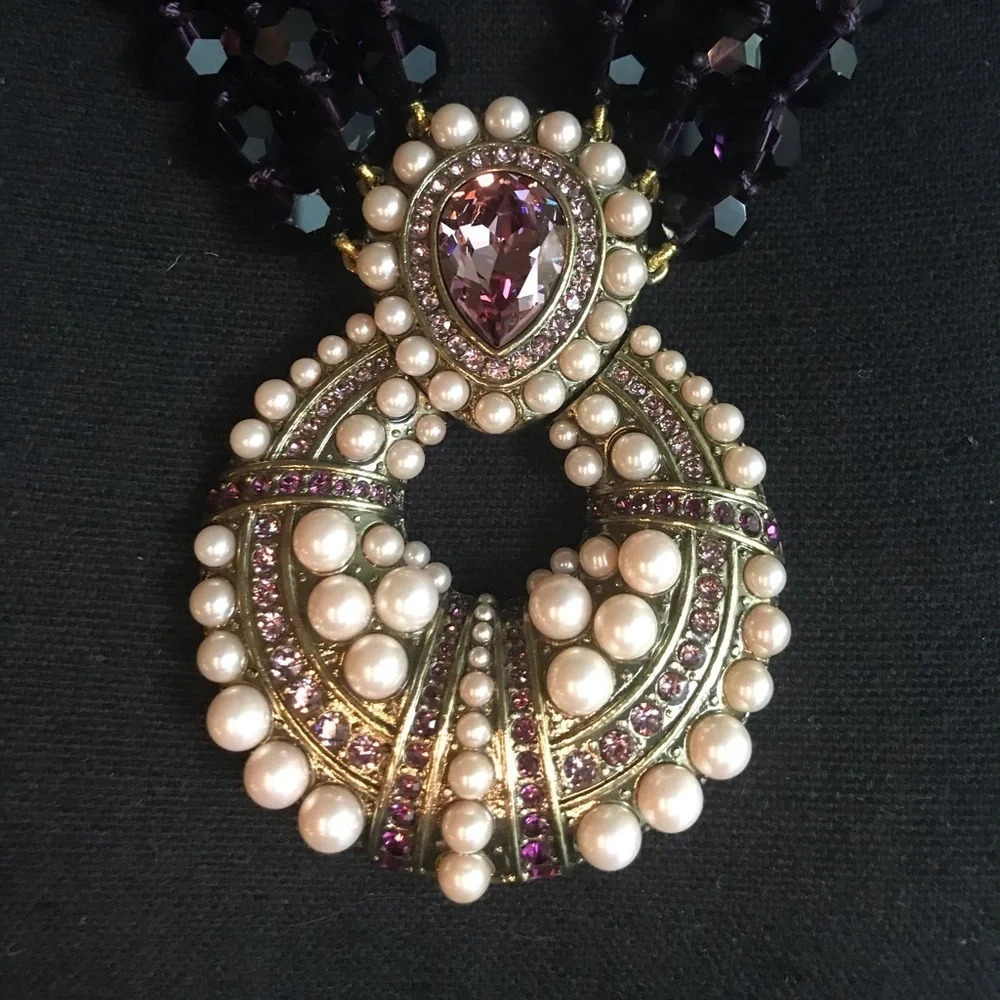Heidi Daus Crystal Beaded Drop Necklace, NIB​ - Picture 2 of 13